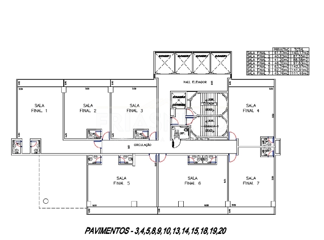 10-planta andares descritos Alugar Comercial / Sala em condomínio em Piracicaba R$ 6.500,00 - Foto 15